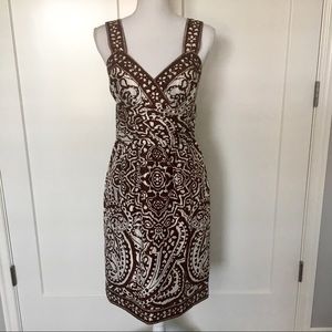 Donna Morgan | Brown Paisley Silk Dress Size 6